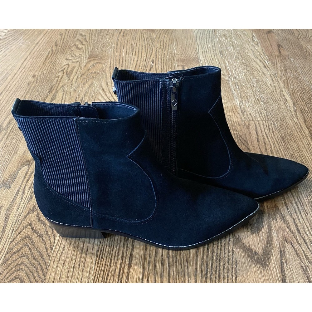 DONALD PLINER GAZZI SUEDE POINTED TOE ANKLE BOOTS IN BLACK WOMEN'S SIZE 8.5